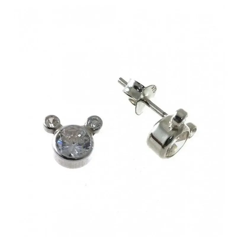 Pendientes plata Ley 925m niña 5 mm. circonitas color tamaños combina