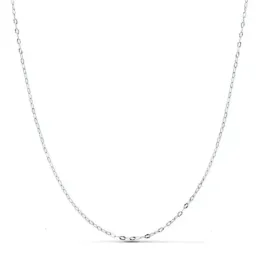 Cadena oro blanco 18k forzada 40 cm. eslabones tallados reasa