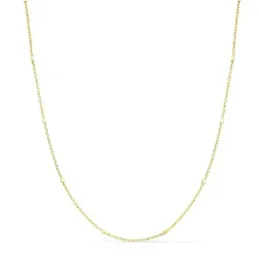 Cadena oro 18k forzada 45 cm. combinada cubos eslabón 1 mm.