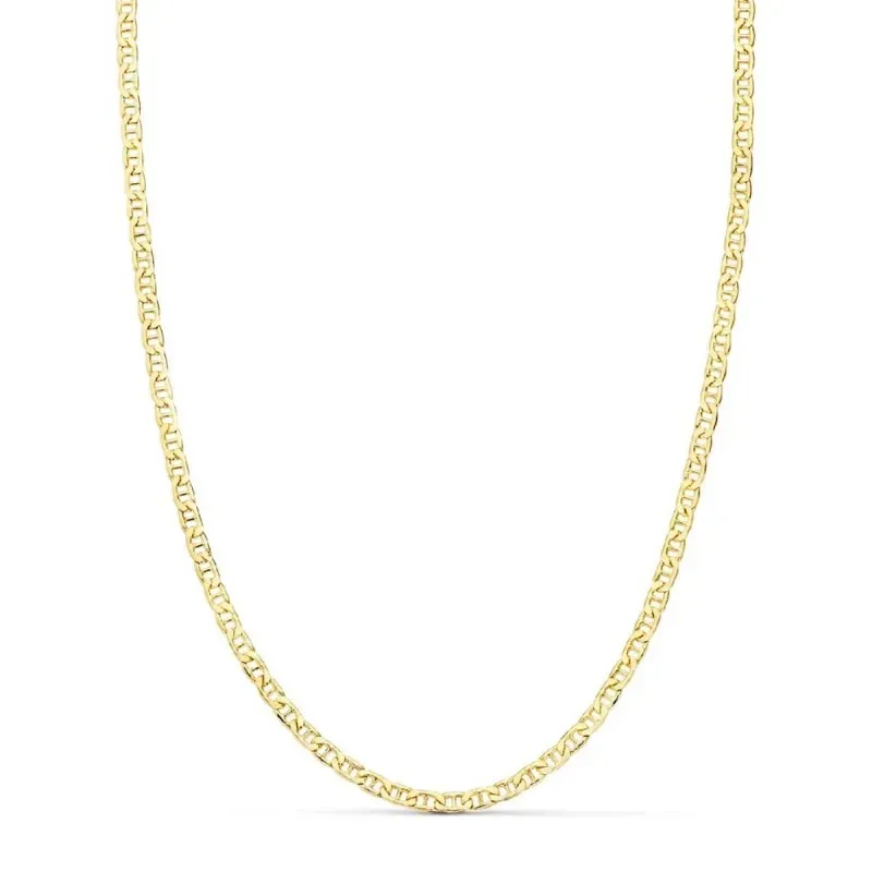 Cadena oro 18k unisex 45 cm. ancla plana eslabones 2 mm. mosquetón