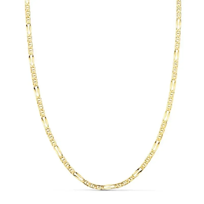 Cadena oro 18k unisex 45 cm. ancla combinada 3x1 eslabón 2 mm. reasa