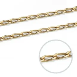 Cadena oro 18k unisex 45 cm. bilbao hueca 2.5 mm.