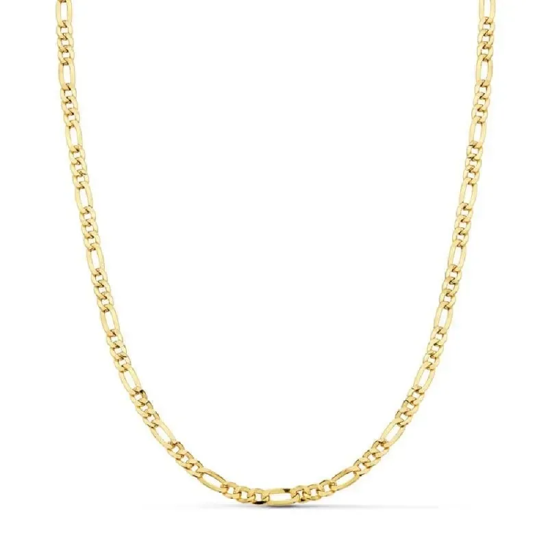 Cadena oro 18k unisex 50 cm. hueca 3x1 eslabón 4 mm.