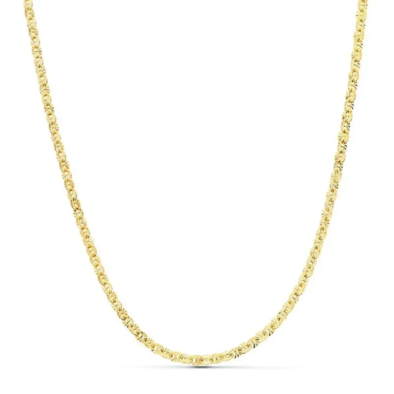 Cadena oro 18k unisex forzada 45 cm. hueca 2 mm. eslabón tallado reas