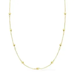Cadena oro 18k unisex 45 cm. forzada 3 mm. combinada bolas lisas