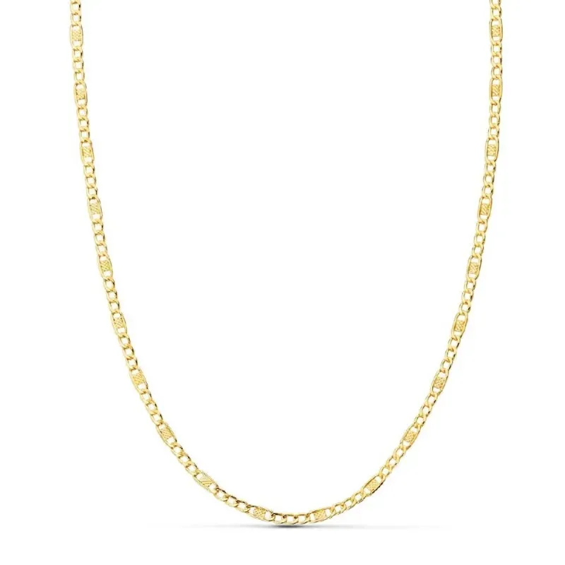 Cadena oro 18k unisex 45 cm. hueca 3x1 detalle eslabón 2 mm. reasa