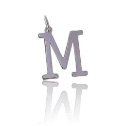 Colgante plata Ley 925m inicial letra M 16 mm. lisa