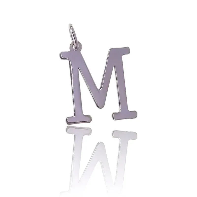 Colgante plata Ley 925m inicial letra M 16 mm. lisa