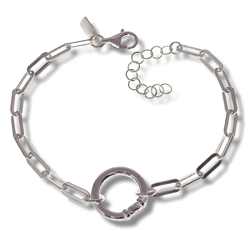 Pulsera plata Ley 925m mujer 17 cm. forzada alargada reasa marinera 1