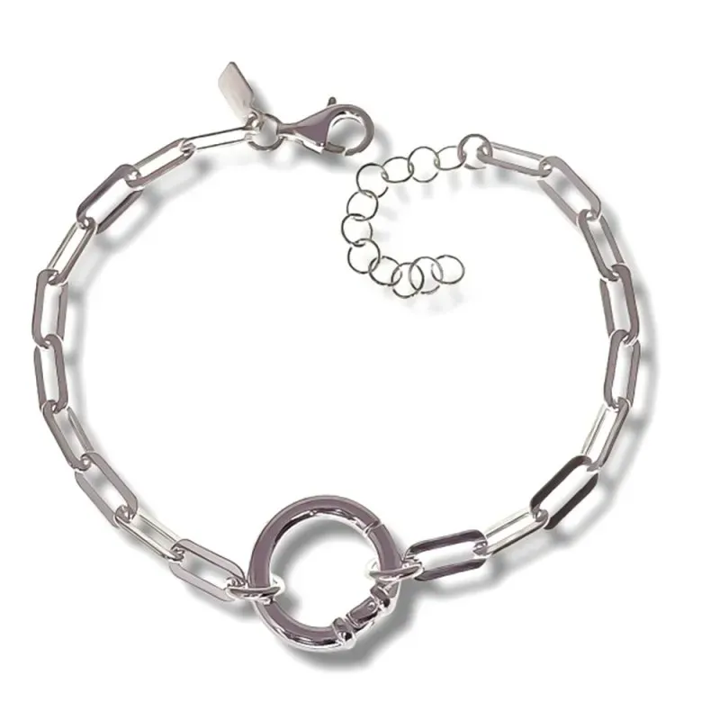Pulsera plata Ley 925m mujer 17 cm. forzada alargada reasa marinera 1