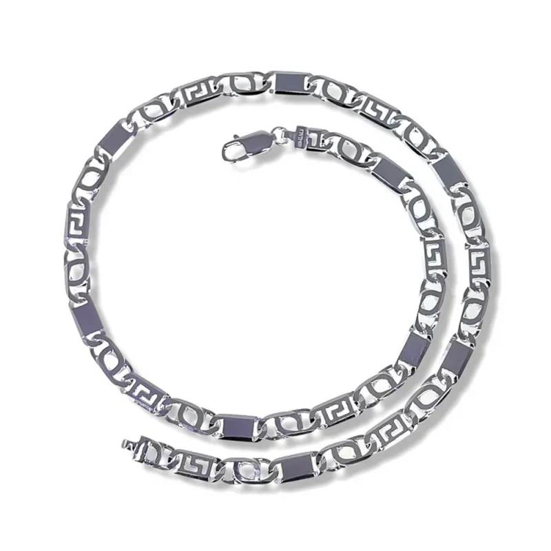 Cadena plata Ley 925m hombre 60 cm. ancho 6 mm. mosquetón