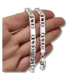 Cadena plata Ley 925m hombre 60 cm. ancho 6 mm. mosquetón