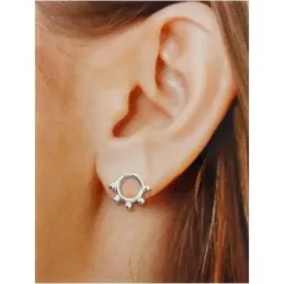 Pnedientes plata Ley 925m mujer Karma 10 mm. presión