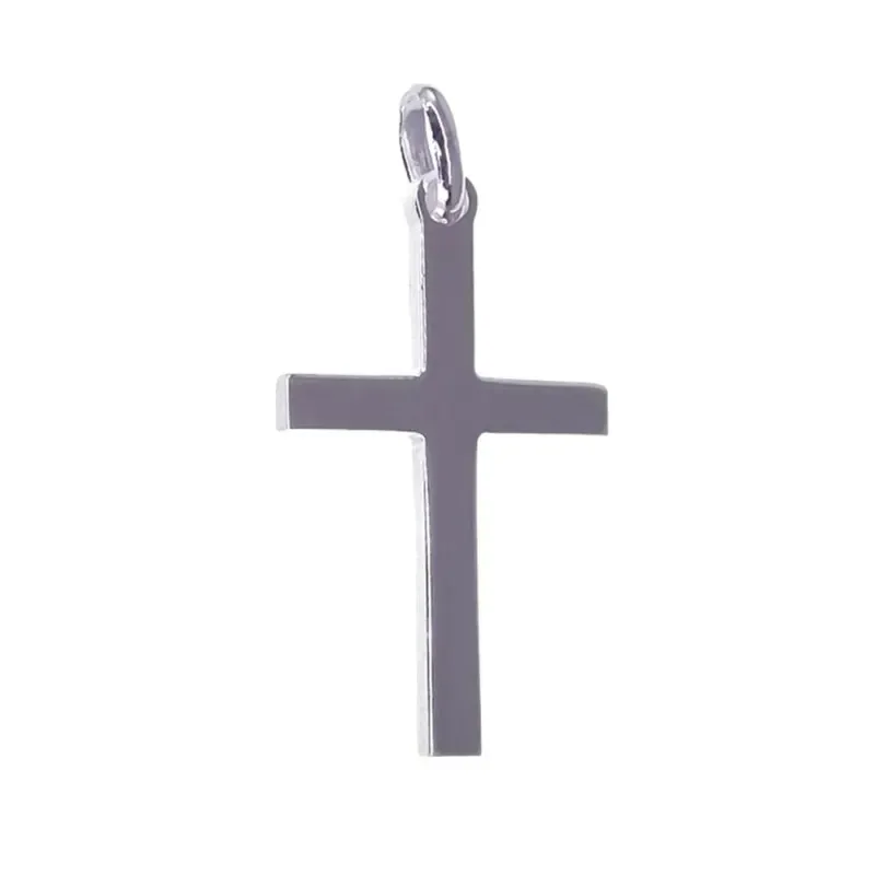Cruz colgante plata Ley 925m unisex 26 mm. plana lisa