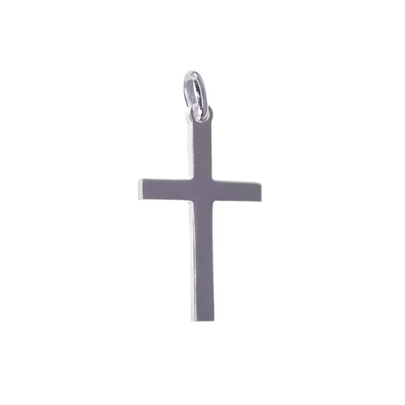 Cruz colgante plata Ley 925m unisex 21 mm. plana lisa