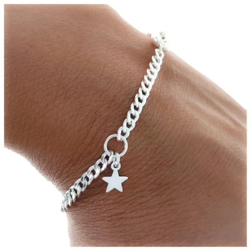 Pulsera plata Ley 925m mujer 16.5 cm. barbada combinada calabrote est