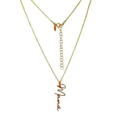 Gargantilla plata Ley 925m chapada oro mujer 40 cm. forzada mensaje M