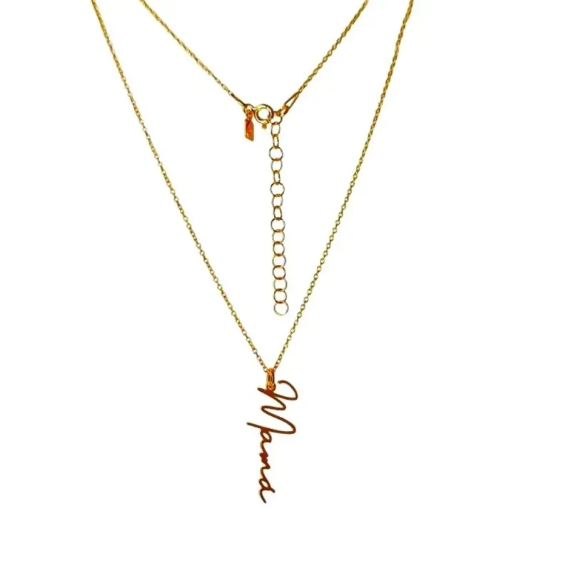 Gargantilla plata Ley 925m chapada oro mujer 40 cm. forzada mensaje M