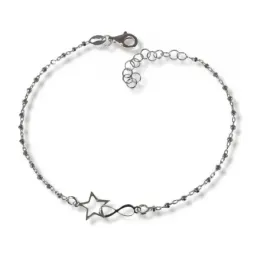 Pulsera plata Ley 925m mujer 17 cm. combinada infinito 10 mm. detalle