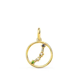 Colgante signos del zodiaco oro 18k mujer 12 mm. constelación ARIES h