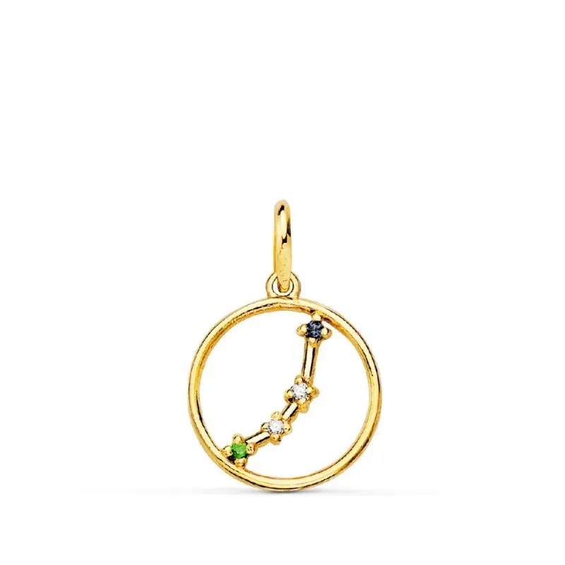 Colgante signos del zodiaco oro 18k mujer 12 mm. constelación ARIES h