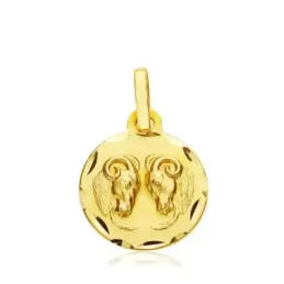 Colgante horóscopo signos del zodiaco oro 9k unisex 13 mm. signo ARIE