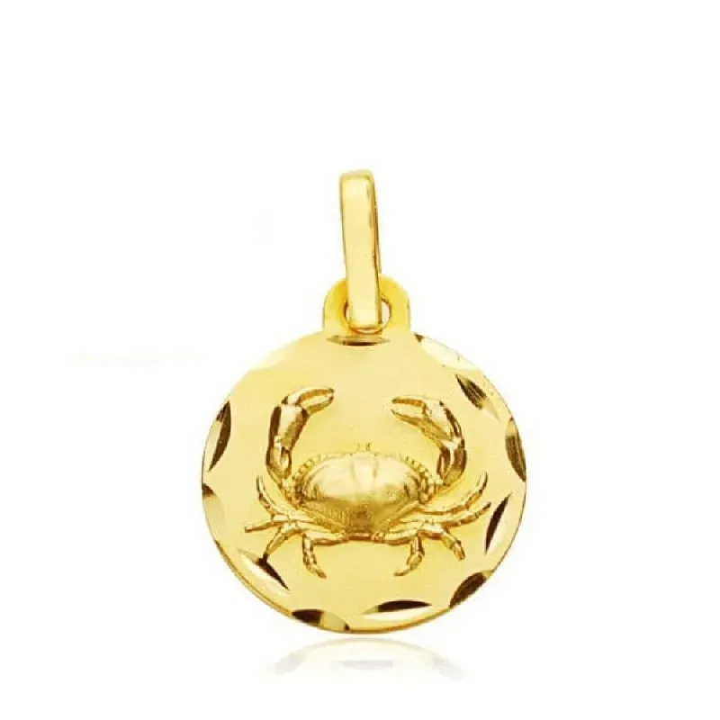 Colgante horóscopo signos del zodiaco oro 9k unisex 13 mm. signo CÁNC