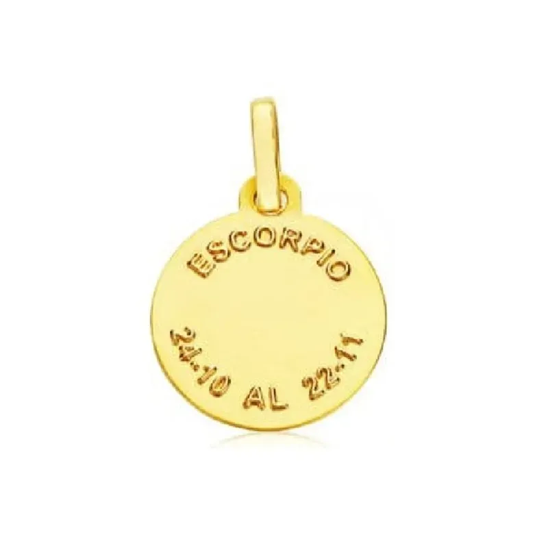 Colgante horóscopo signos del zodiaco oro 9k unisex 13 mm. signo ESCO