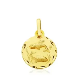 Colgante horóscopo signos del zodiaco oro 9k unisex 13 mm. signo PISC