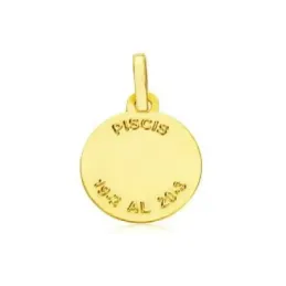 Colgante horóscopo signos del zodiaco oro 9k unisex 13 mm. signo PISC