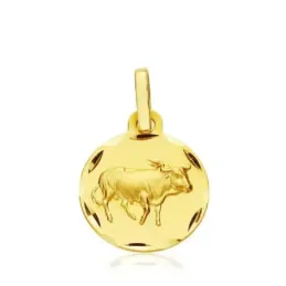 Colgante horóscopo signos del zodiaco oro 9k unisex 13 mm. signo TAUR