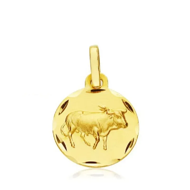Colgante horóscopo signos del zodiaco oro 9k unisex 13 mm. signo TAUR