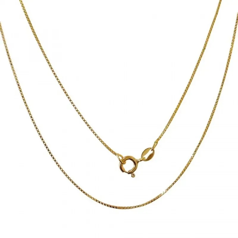 Cadena Plata Ley 925m chapada oro 40 cm. modelo veneciana cierre reas