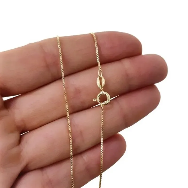 Cadena Plata Ley 925m chapada oro 40 cm. modelo veneciana cierre reas