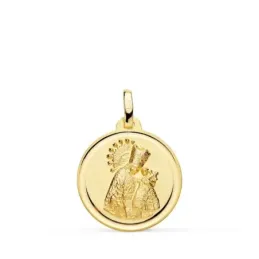 Virgen de los Desamparados Medalla Oro 18k unisex 20 mm. bisel liso
