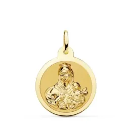 Corazón de Jesús Virgen del Carmen Escapulario Medalla Oro 18k unisex
