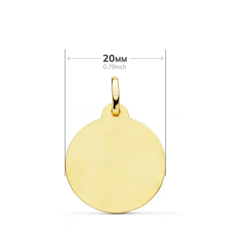 Virgen Caridad del Cobre Balsa Medalla Oro 18k unisex 20 mm.. Grabaci