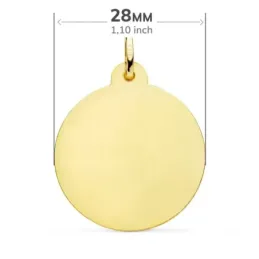 Virgen Caridad del Cobre Medalla Oro 18k unisex 28 mm. borde tallado