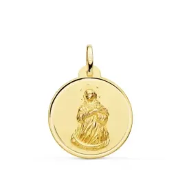 Virgen Inmaculada Medalla Oro 18k unisex 22 mm. lisa bisel