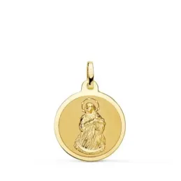 Virgen Inmaculada Concepción Medalla Oro 18k unisex 18 mm.. Grabación
