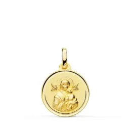 Virgen del Perpetuo Socorro Medalla Oro 9k unisex 16 mm. bisel. Graba