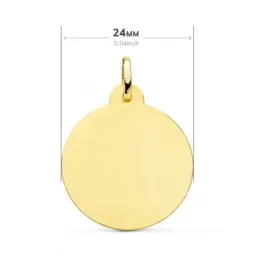 Cristo Sagrado Corazón de Jesús Medalla Oro 18k unisex 24 mm. bisel l