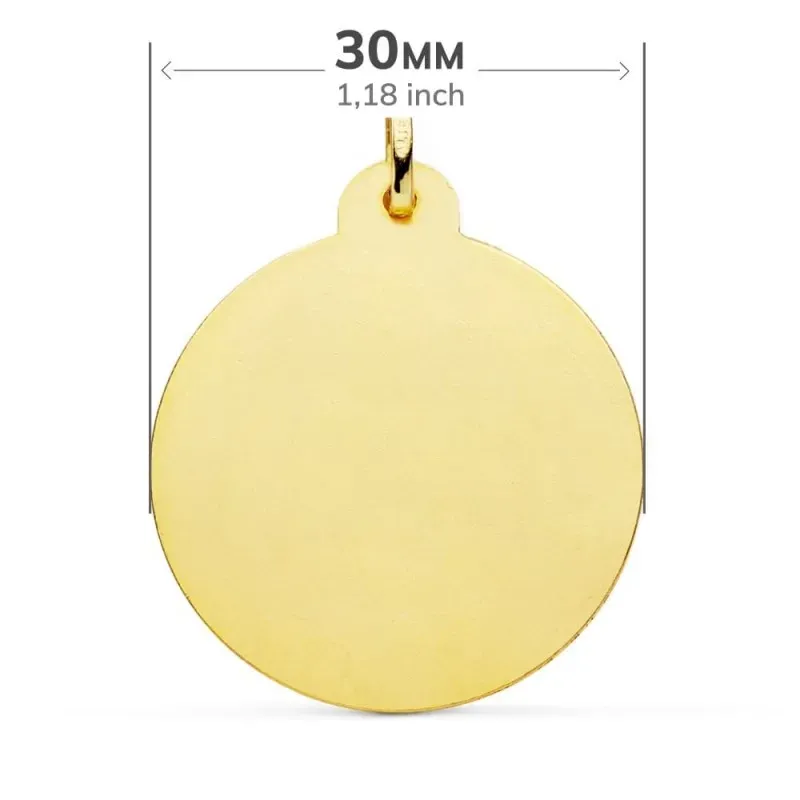 Cristo Sagrado Corazón de Jesús Medalla Oro 18k unisex 30 mm. bisel l