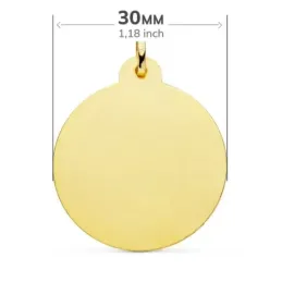 Cristo Sagrado Corazón de Jesús Medalla Oro 18k unisex 30 mm. bisel.