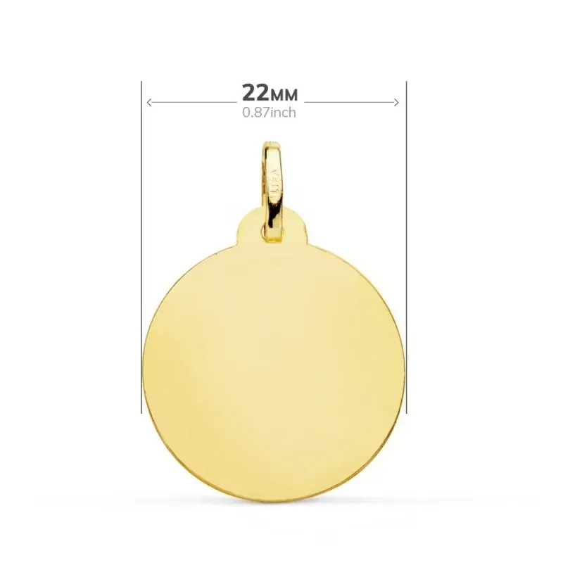 Cristo Sagrado Corazón de Jesús Medalla Oro 18k unisex 22 mm.. Grabac