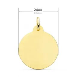 Cristo Sagrado Corazón de Jesús Medalla Oro 18k unisex 24 mm.. Grabac