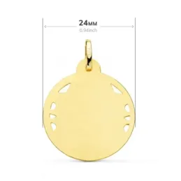 Cristo Sagrado Corazón de Jesús Medalla Oro 18k unisex 24 mm. calada
