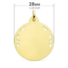 Cristo Sagrado Corazón de Jesús Medalla Oro 18k unisex 28 mm. calada