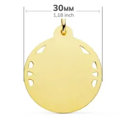 Cristo Sagrado Corazón de Jesús Medalla Oro 18k unisex 30 mm. calada