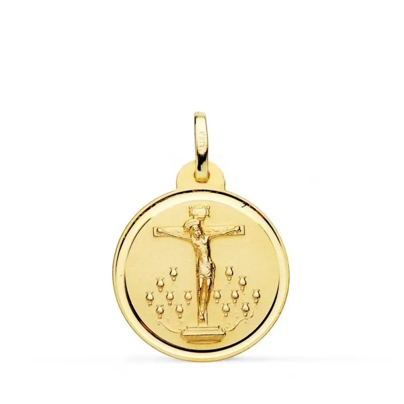 Cristo de la Laguna Medalla Oro 18k unisex 20 mm. bisel liso